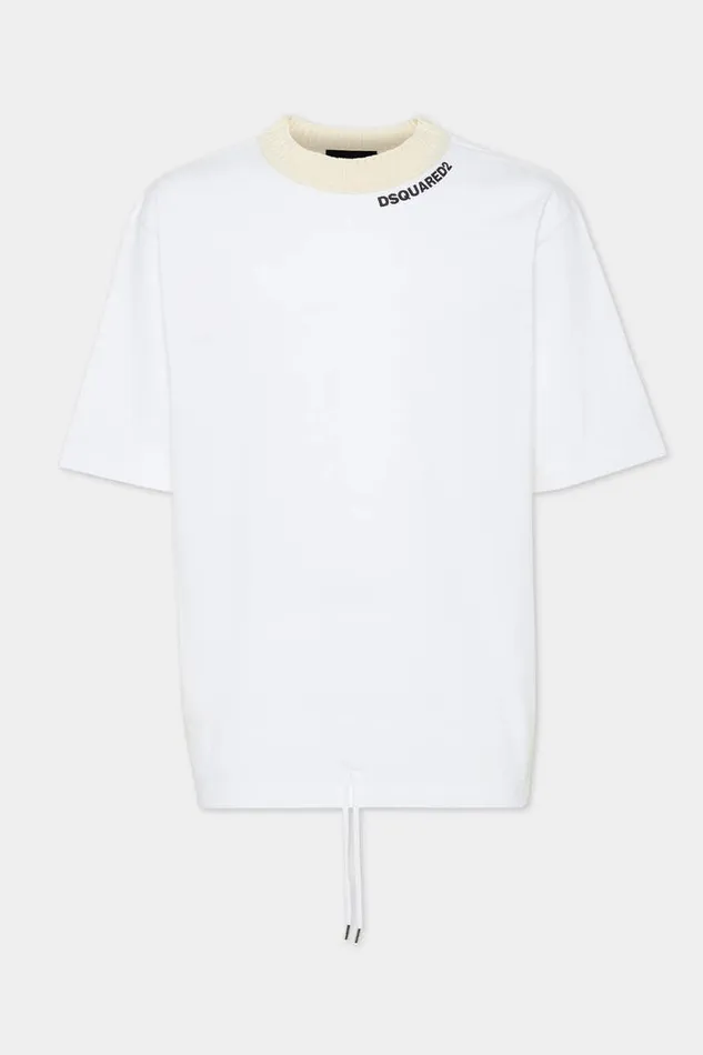 Dsquared2 TShirts and Polo Wash Loose Fit Drawstring Hem TShirt White 8211 Men