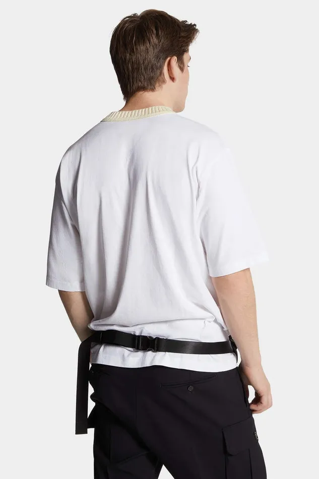 Dsquared2 TShirts and Polo Wash Loose Fit Drawstring Hem TShirt White 8211 Men