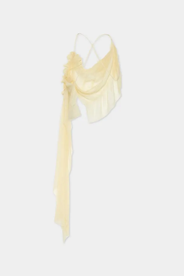 Dsquared2 Tops and TShirts Delicate Sheer Camisole Dusty Banana 8211 Women