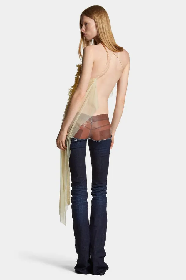Dsquared2 Tops and TShirts Delicate Sheer Camisole Dusty Banana 8211 Women