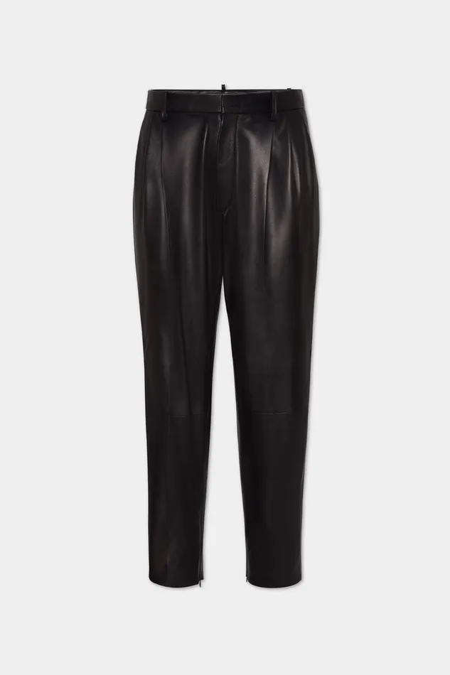 Dsquared2 Trousers Leather Two Pleats Pant Black 8211 Men