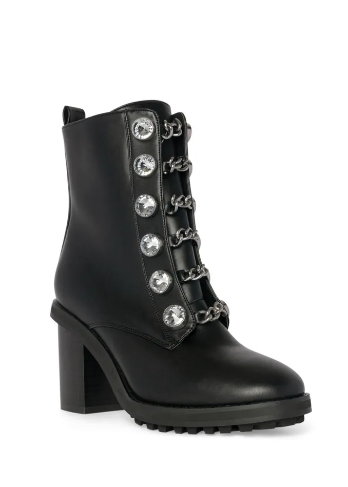 EMBELLISHED COMBAT BOOTS Black Women VENUS Boots and Booties