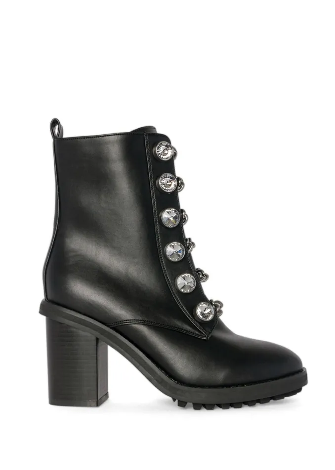 EMBELLISHED COMBAT BOOTS Black Women VENUS Boots and Booties