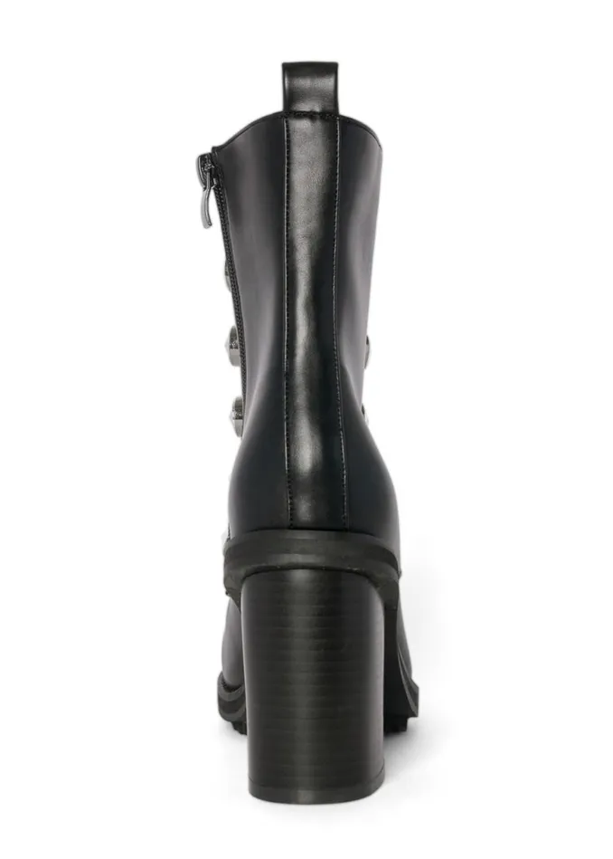EMBELLISHED COMBAT BOOTS Black Women VENUS Boots and Booties