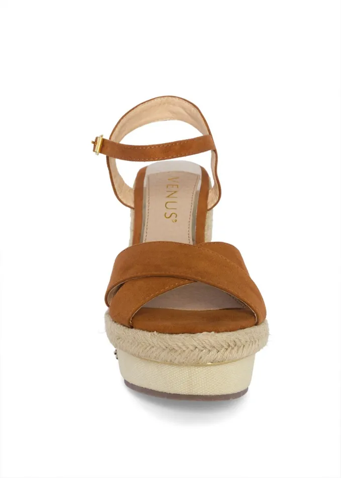 EMBELLISHED WEDGES Cognac Women VENUS Sandals and Wedges EMBELLISHED WEDGES Cognac Women VENUS Sandals and Wedges