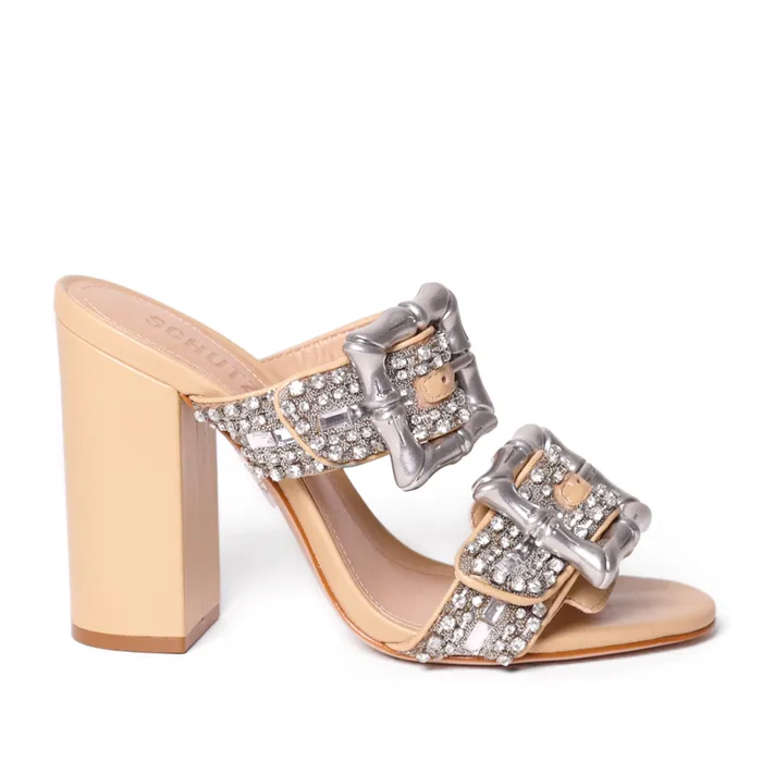 Enola Shine Leather Sandal Light Wood Women Schutz Shoes Enola