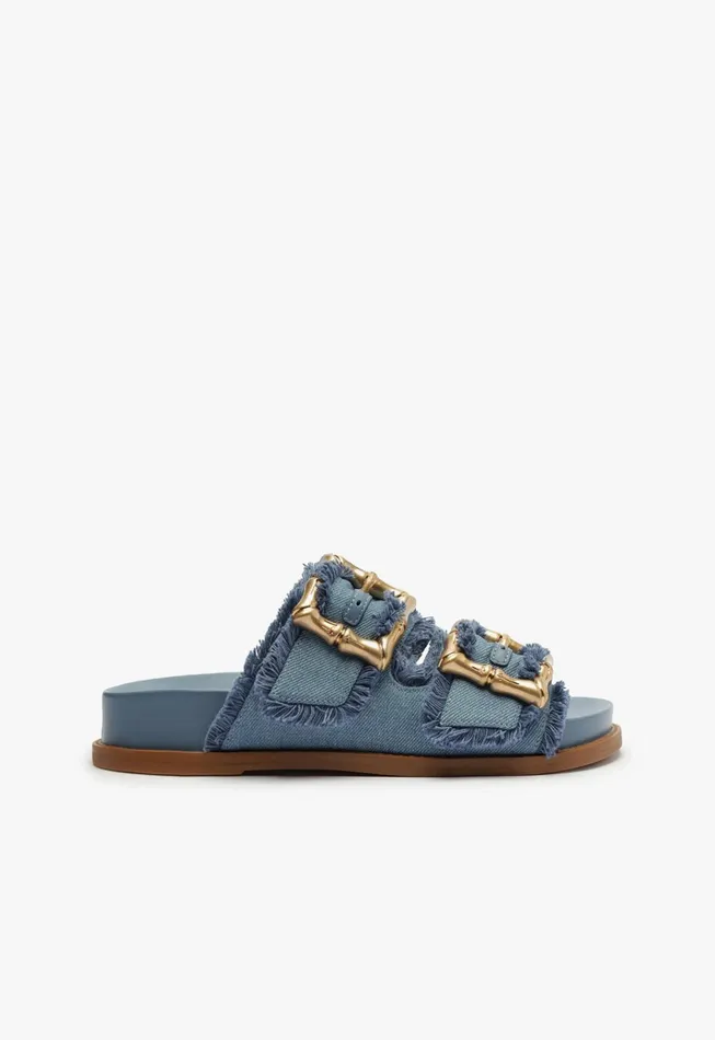 Enola Sporty Denim Sandal Summer Jeans Women Schutz Shoes Mules
