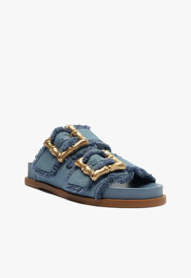 Enola Sporty Denim Sandal Summer Jeans Women Schutz Shoes Mules