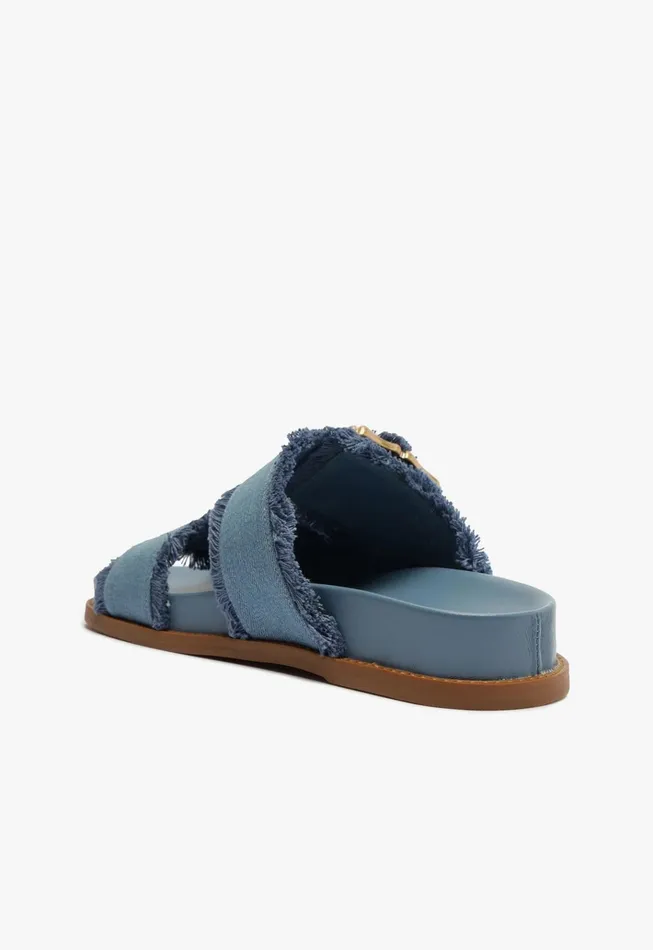 Enola Sporty Denim Sandal Summer Jeans Women Schutz Shoes Mules