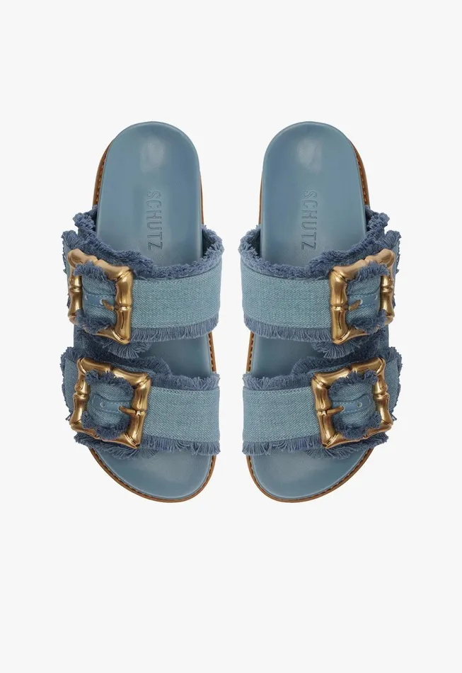 Enola Sporty Denim Sandal Summer Jeans Women Schutz Shoes Mules