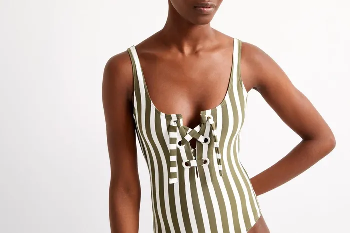 ERES Destino Tank OnePiece Olive VerteBlanc Women OnePiece Swimsuits
