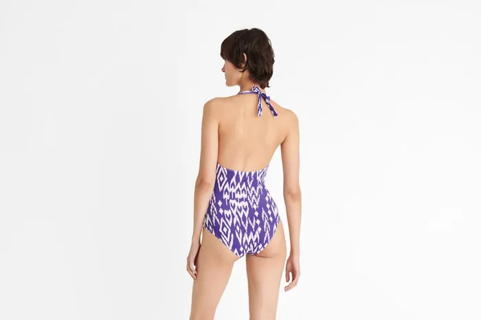 ERES Sunny Triangle OnePiece Imprime Wind Flashy Women OnePiece Swimsuits