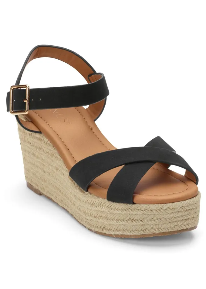 ESPADRILLE PLATFORM WEDGES Black Women VENUS Casual