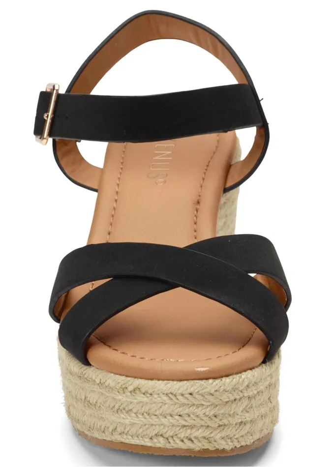 ESPADRILLE PLATFORM WEDGES Black Women VENUS Casual