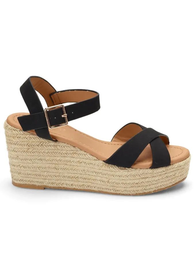 ESPADRILLE PLATFORM WEDGES Black Women VENUS Casual
