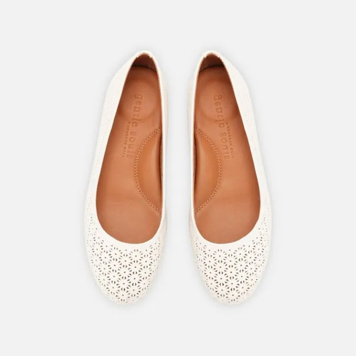 Eugene Perforated Ballet Flat White Women Kenneth Cole Flats