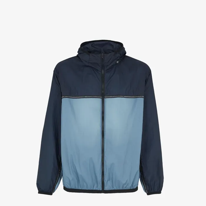 Fendi Activewear Windbreaker Blue Nylon Jacket 8211 Men