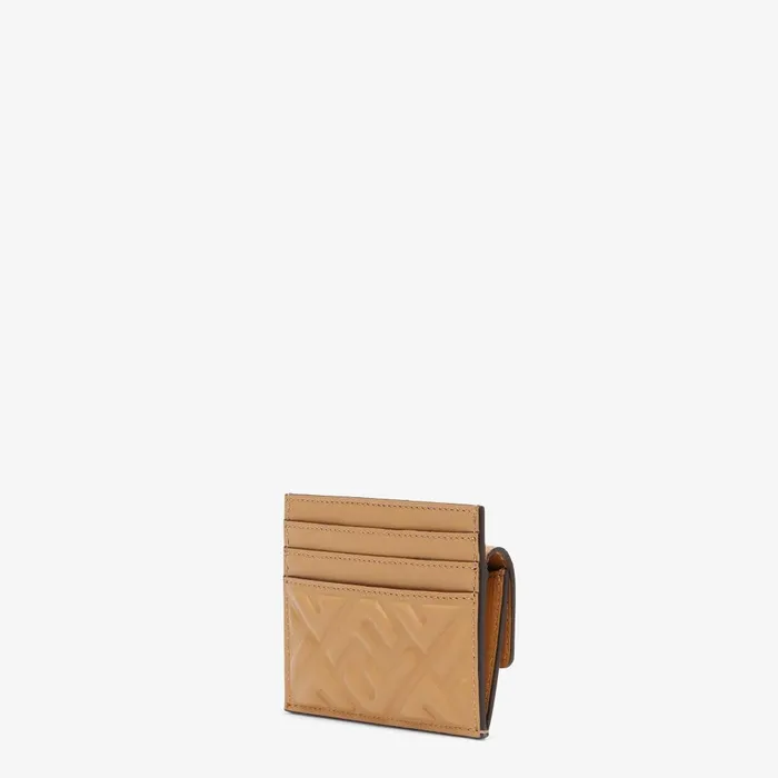 Fendi Card Holders Baguette Card Holder Beige Nappa Leather Card Holder 8211 Women