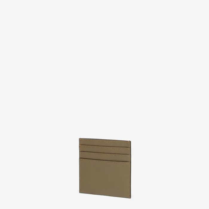 Fendi Card Holders FF Diamonds Card Case Green Leather Flat Card Holder 8211 Women