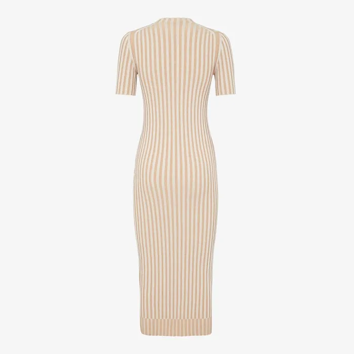 Fendi Dresses and Jumpsuits Dress Beige Ribbed Cotton Dress 8211 Women