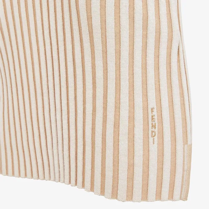 Fendi Dresses and Jumpsuits Dress Beige Ribbed Cotton Dress 8211 Women