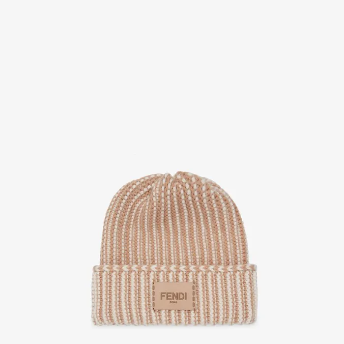 Fendi Hats and Gloves Beanie Beige Wool Hat 8211 Women