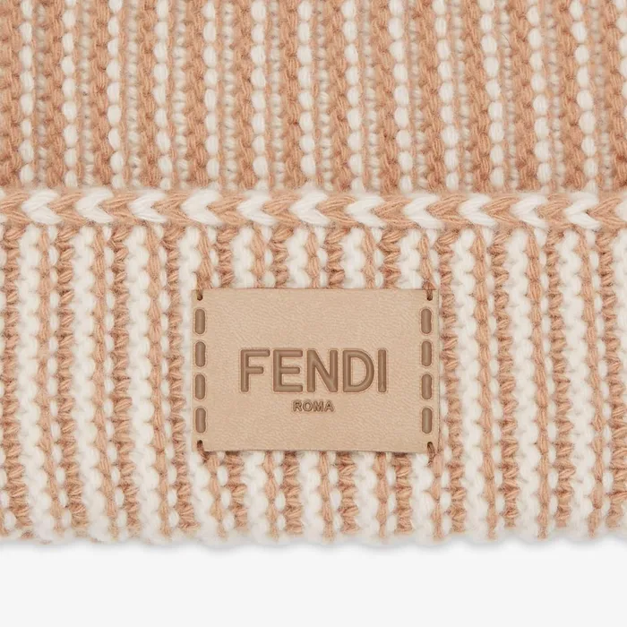 Fendi Hats and Gloves Beanie Beige Wool Hat 8211 Women