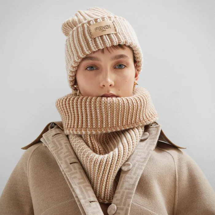 Fendi Hats and Gloves Beanie Beige Wool Hat 8211 Women