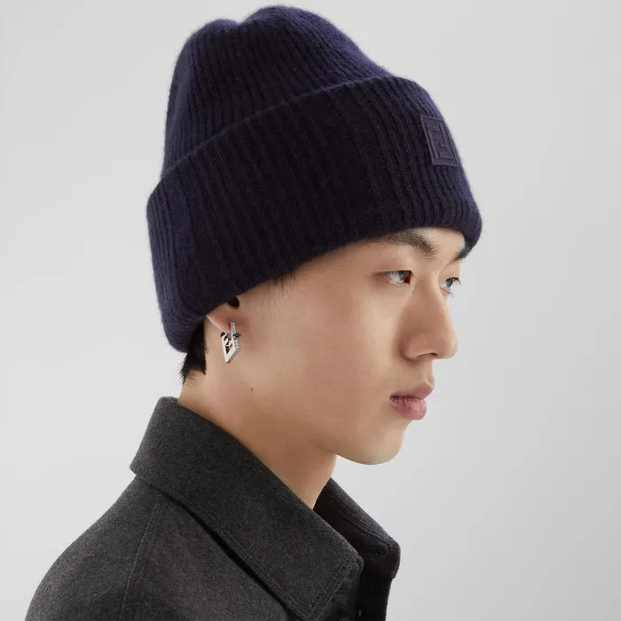 Fendi Hats and Gloves Beanie Blue Wool And Cashmere Hat 8211 Men