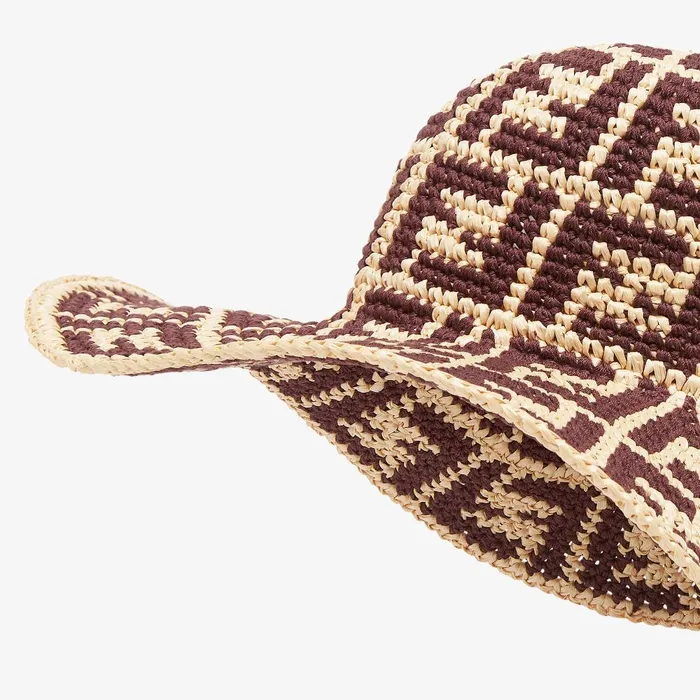 Fendi Hats and Gloves Hat Brown FF Viscose And Cotton Fiber Hat 8211 Women