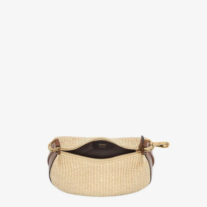 Fendi Hobo Bags Fendigraphy Mini Beige Cotton Fiber Minibag 8211 Women