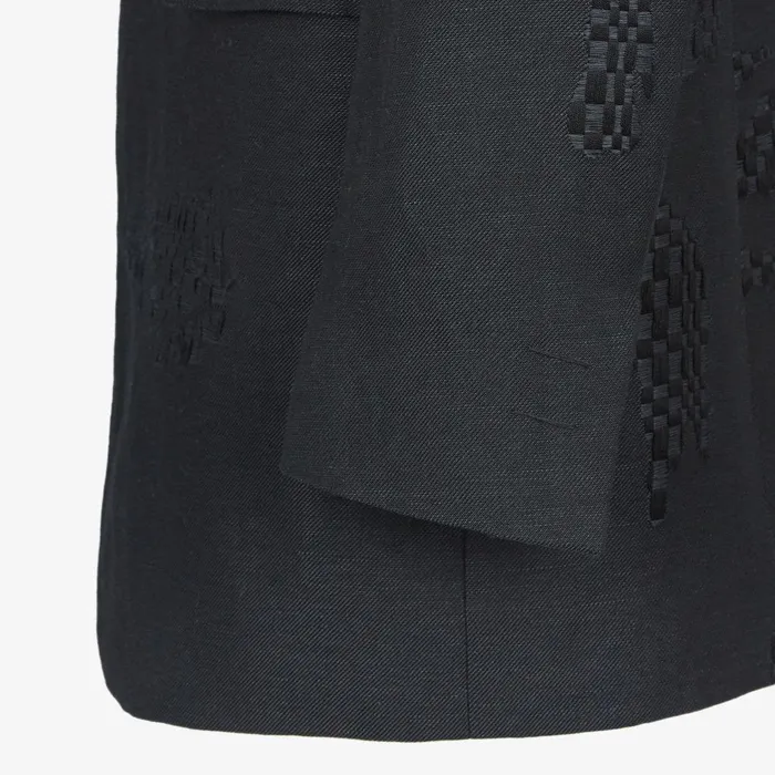 Fendi Jackets and Suits Jacket Black Jacquard Wool Blazer 8211 Men