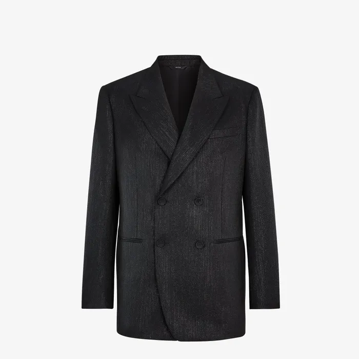 Fendi Jackets and Suits Jacket Black Wool And Lurex Gabardine Blazer 8211 Men