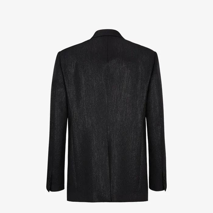 Fendi Jackets and Suits Jacket Black Wool And Lurex Gabardine Blazer 8211 Men