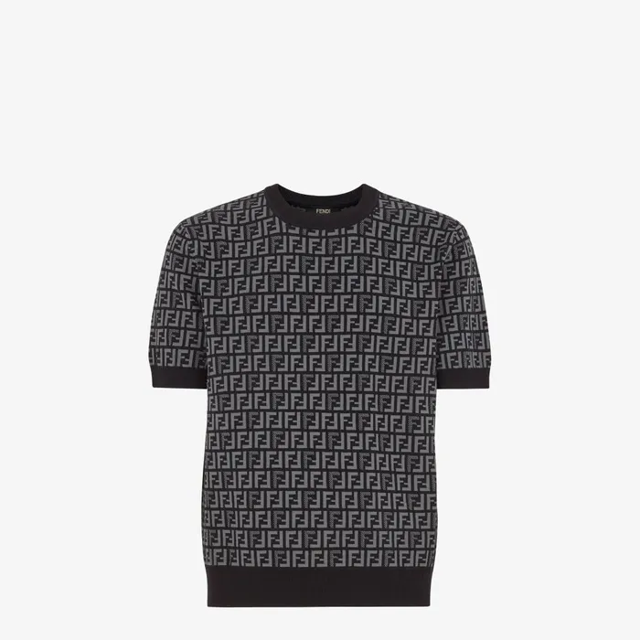 Fendi Knitwear Jumper Black Fabric Jumper 8211 Men