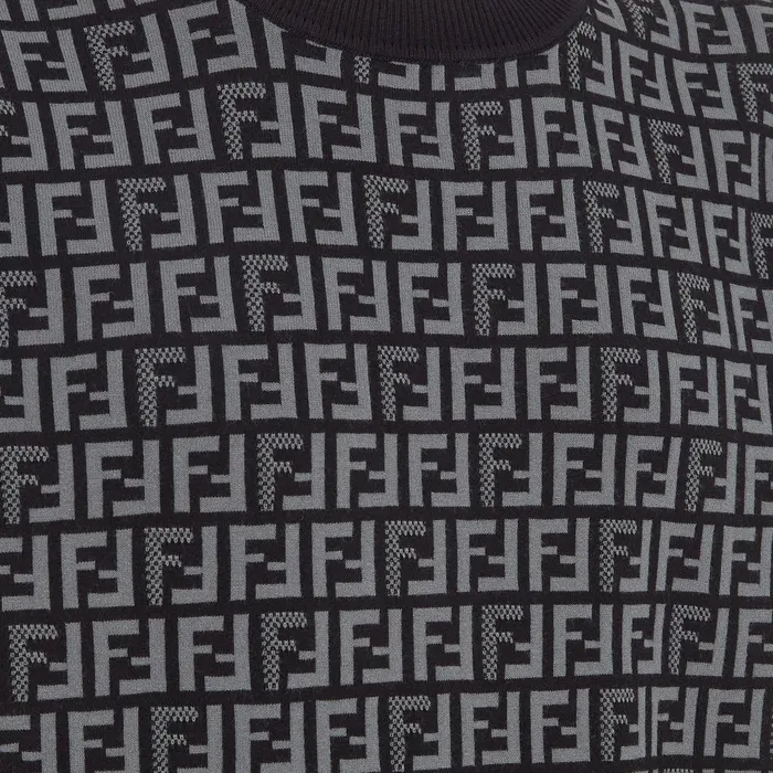 Fendi Knitwear Jumper Black Fabric Jumper 8211 Men
