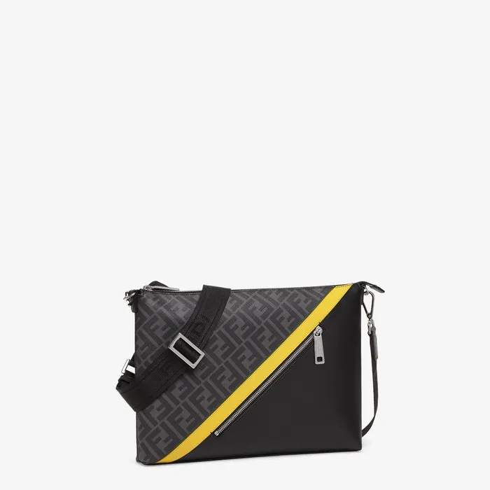 Fendi Messenger Bags Fendi Diagonal Messenger Gray Fabric Bag 8211 Men