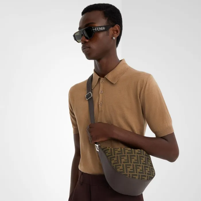 Fendi Messenger Bags FF Jacquard Fendi Melon Small Brown FF Jacquard Bag 8211 Men