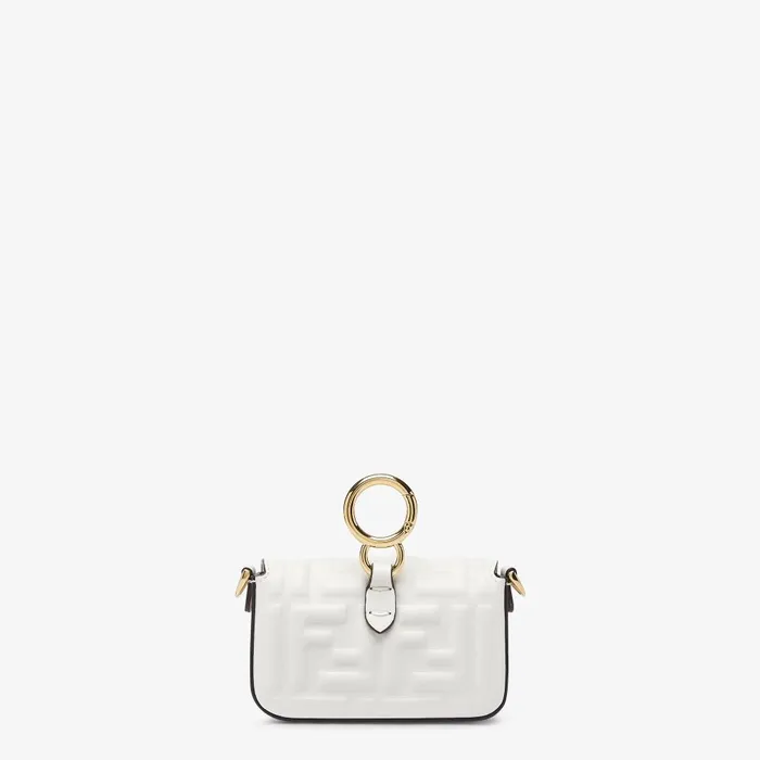 Fendi Miniature Bags Nano Baguette Charm White Nappa Leather Charm 8211 Women