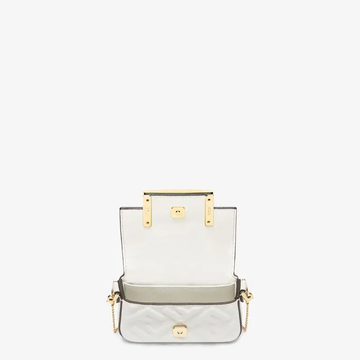Fendi Miniature Bags Nano Baguette Charm White Nappa Leather Charm 8211 Women
