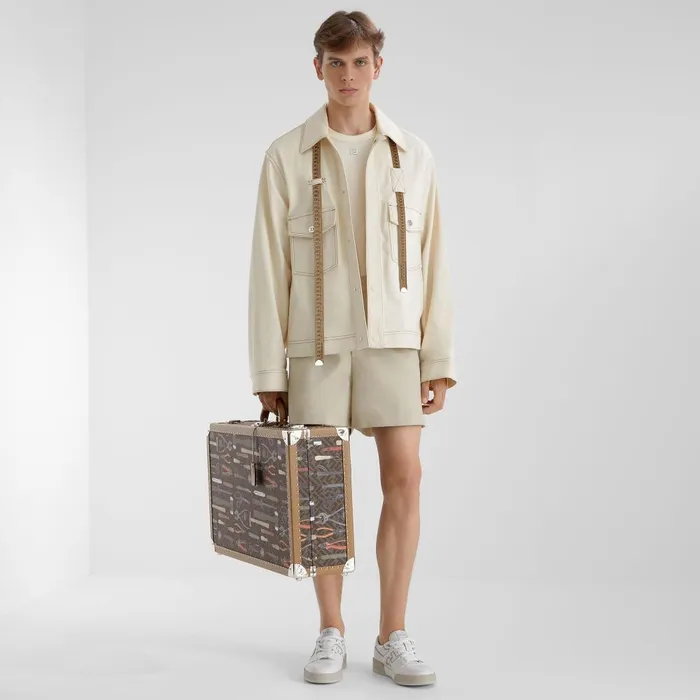 Fendi Outerwear Blouson Beige Canvas Jacket 8211 Men