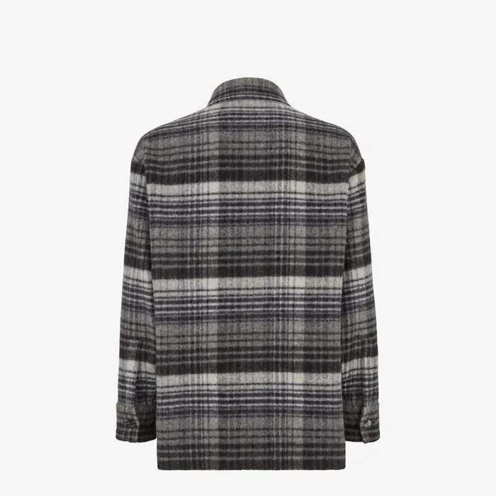 Fendi Outerwear Blouson Gray Flannel GoTo Jacket 8211 Men