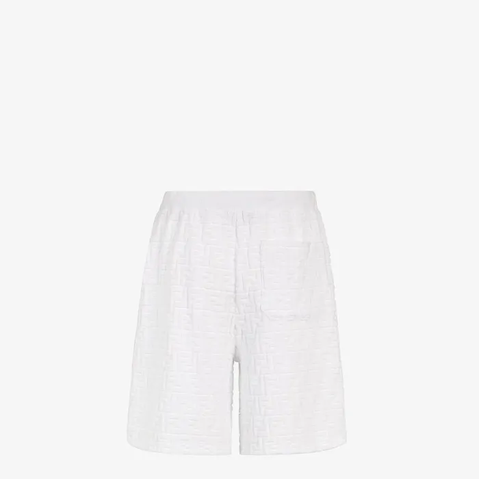 Fendi Pants and Shorts Bermudas White FF Terry Shorts 8211 Men