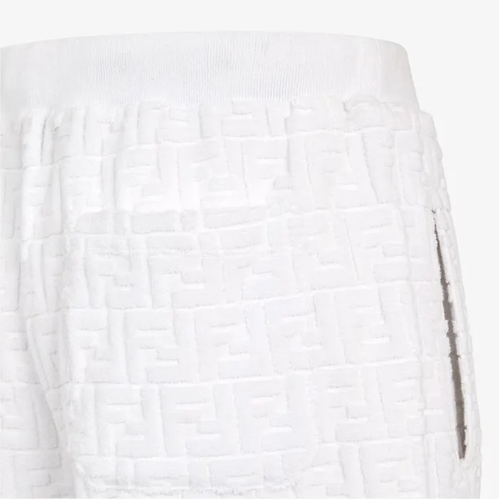 Fendi Pants and Shorts Bermudas White FF Terry Shorts 8211 Men