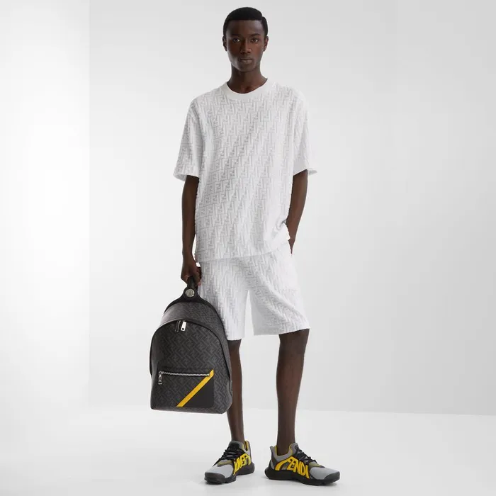 Fendi Pants and Shorts Bermudas White FF Terry Shorts 8211 Men