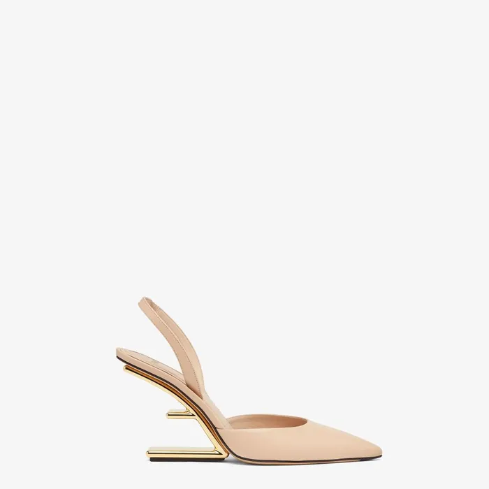 Fendi Pumps and Slingbacks Fendi First Pale Pink Leather Highheeled Slingbacks 8211 Women Fendi Pumps and Slingbacks Fendi First Pale Pink Leather Highheeled Slingbacks 8211 Women