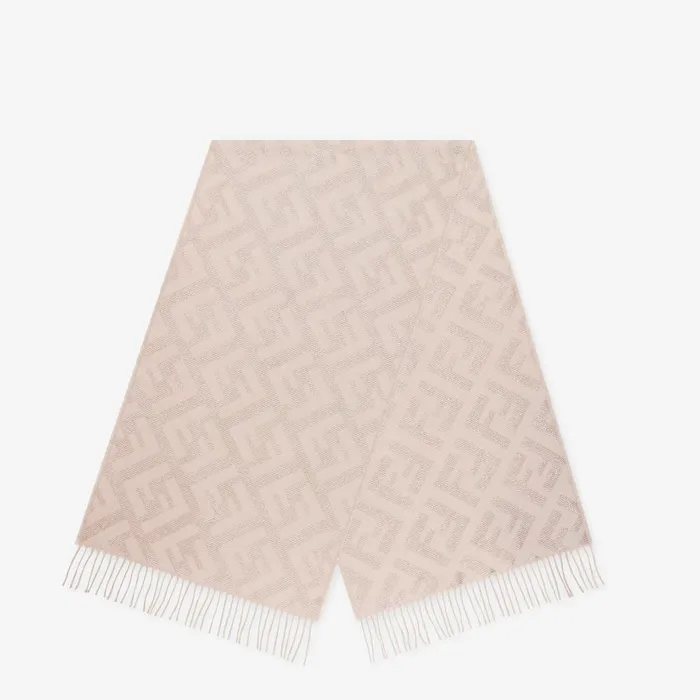 Fendi Scarves and Ponchos FF Scarf Pink Cashmere Scarf 8211 Women