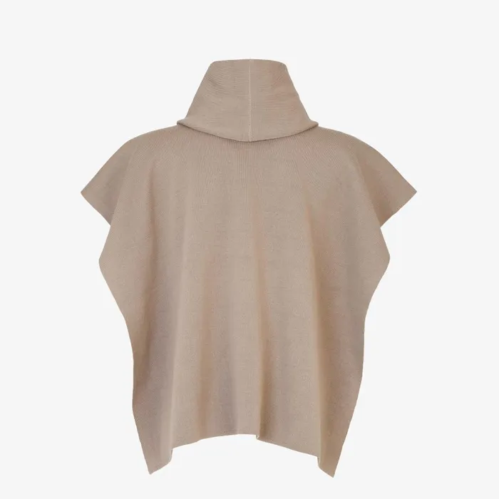 Fendi Scarves and Ponchos Poncho Dove Gray Wool Poncho 8211 Women