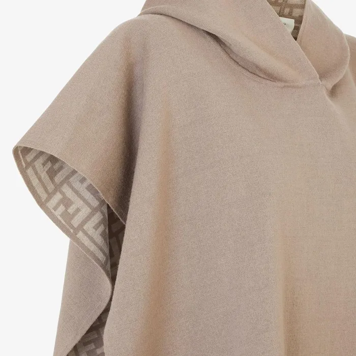 Fendi Scarves and Ponchos Poncho Dove Gray Wool Poncho 8211 Women