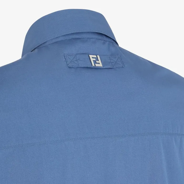 Fendi Shirts Vest Blue Poplin Vest 8211 Men
